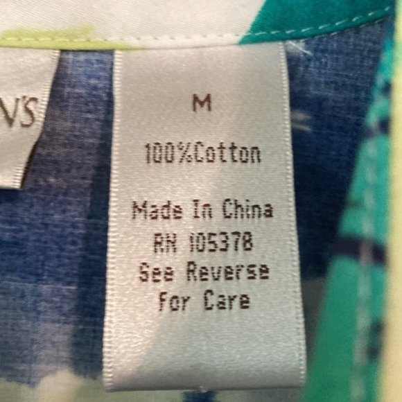 DRAPERS & Damons Womans Blouse with multi color floral leaf pattern size medium. - Picture 3 of 9